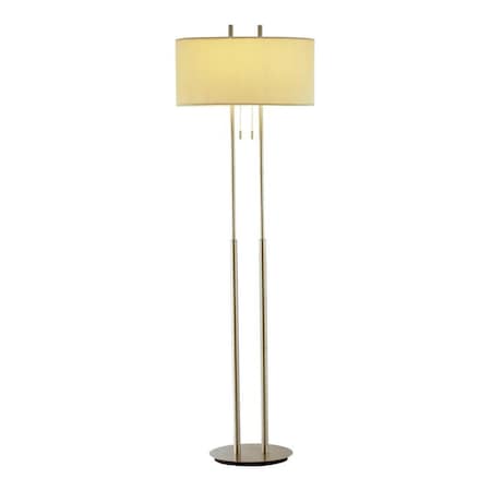 Duet Floor Lamp In Satin Steel